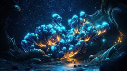 Naklejka premium Cyber Big Data Flow Particles Bokeh. Digital Neural Network. Concept of AI Artificial Intelligence Technology Machine Deep Learning. Digital Communication. Science Technology Presentation