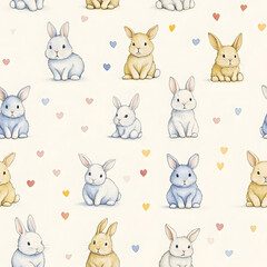 seamless pattern with funny animals