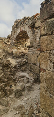 Fototapeta premium Old ruins with arc vertical photography