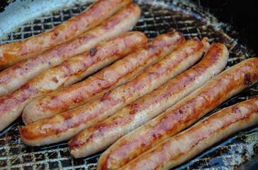 grilled sausages on the grill