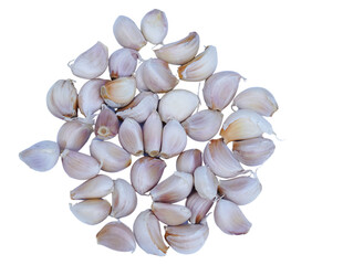 Garlic closeup isolated on white background.	