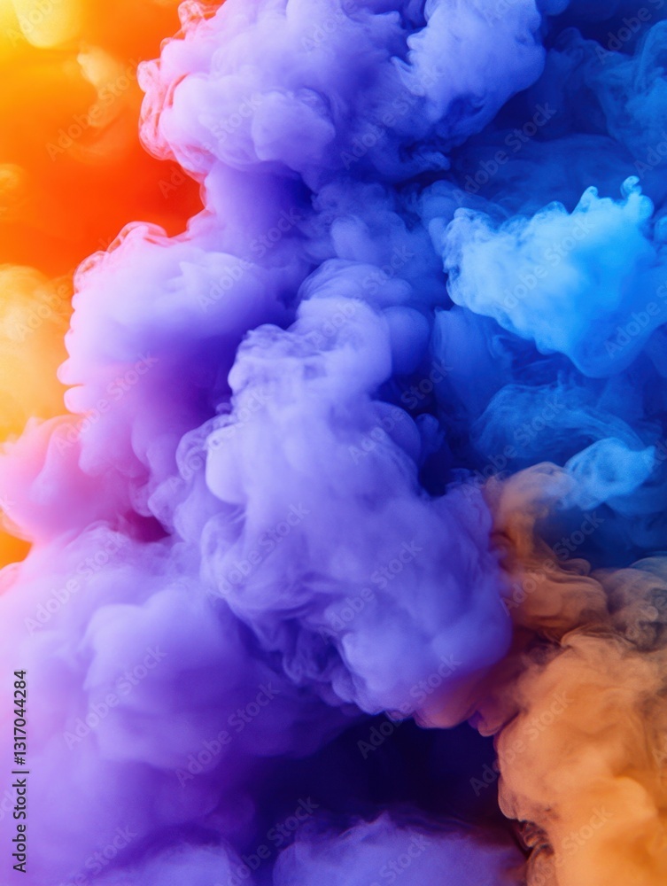 Poster ethereal cloud of vibrant colors blending in a mesmerizing dance of light and shadow creating a drea