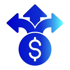 Expenses Icon - Glyph Gradient Style - Business Value Themes