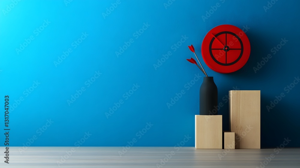Poster a minimalistic and symbolic composition featuring abstract shapes and patterns, representing creativ