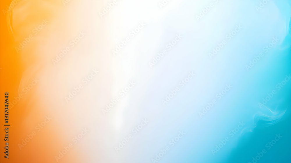 Poster abstract background of orange blue and white gradient blend with soft smooth texture and dreamy ligh