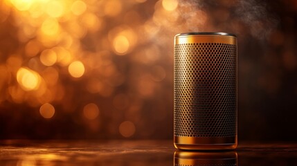 Luxury air purifier with gold finish isolated product image elegant home environment high-quality viewpoint