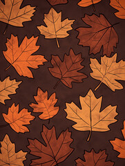 Autumnal Canopy: A vibrant display of autumn leaves in shades of orange, brown, and gold, creating a textured and inviting fall backdrop.