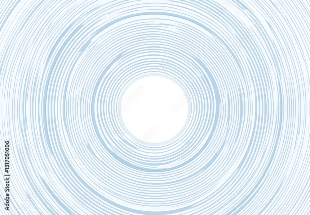 Poster abstract concentric circles in light blue, creating a vortex effect.
