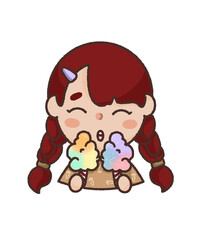 girl cute candy ice cream cotton candy 