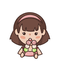 girl cute candy ice cream dango