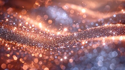 Beautiful Silver Glitter Background Image with Soft Focus for Presentation Slides