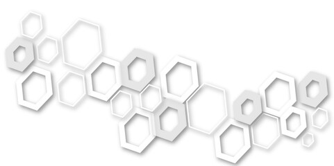 Minimalist High-Tech Concept Featuring a Seamless White and Grey Hexagon Grid Pattern, Perfect for Backgrounds, Web Design, and Innovative Digital Illustrations
