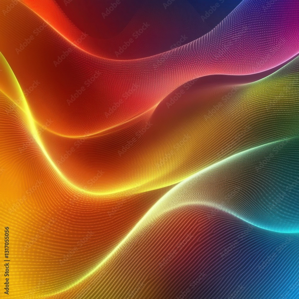 Poster abstract luminous waves of vibrant color gradient background with smooth flowing lines and dynamic e