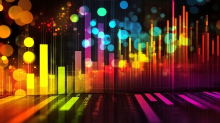 Fototapeta premium Vibrant Symphony of Charts and Graphs in Vivid Colors and Hues