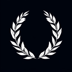 A gold laurel wreath vector icon signifies victory and award with its decorative leaf design