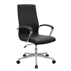Modern Black Leather Office Chair Swivel Ergonomic Design Comfortable Seating work desk home room   
