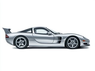 Silver Sports Car Profile Studio Shot