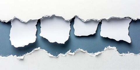 Fototapeta premium Torn paper reveals blue background
