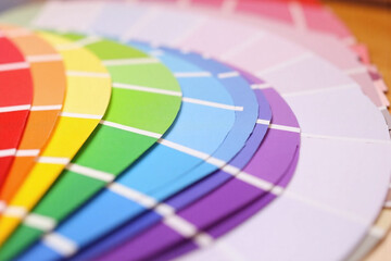 close up of a color wheel with many different colors
