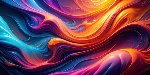 Obraz premium Abstract Swirling Vibrant Hues A Symphony of Color and Motion in Fluid Dynamics