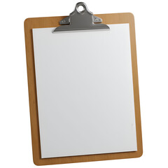 Blank Wooden Clipboard with White Paper Note Mockup Ready Template Brown Clean Empty Sheet Office   