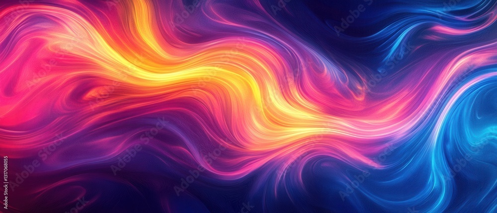 Poster abstract flowing colorful energy wave design with dynamic vibrant hues and smooth texture for modern