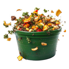 Composting organic waste indoor solutions for garden sustainability on transparent background