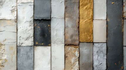 Peeling paint covering a wall with vibrant colors in abandoned alleyway; concept of home renovation interior design and art restoration businesses