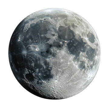 Full moon isolated on transparent background.