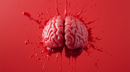 Brain bleeding into water, symbolizing dementia risk from brain hemorrhages.