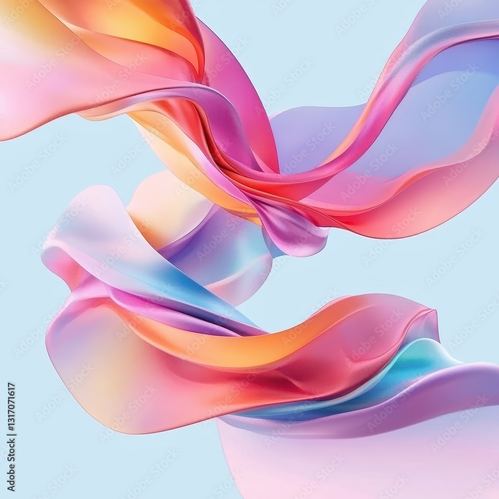Aufkleber abstract colorful waves flowing on light background for design projects