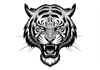 Fierce tiger face, roaring tiger head