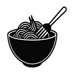 pasta bowl icon vector  image 