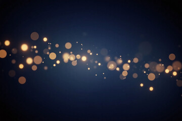blue and gold glittery background with bokeh lights