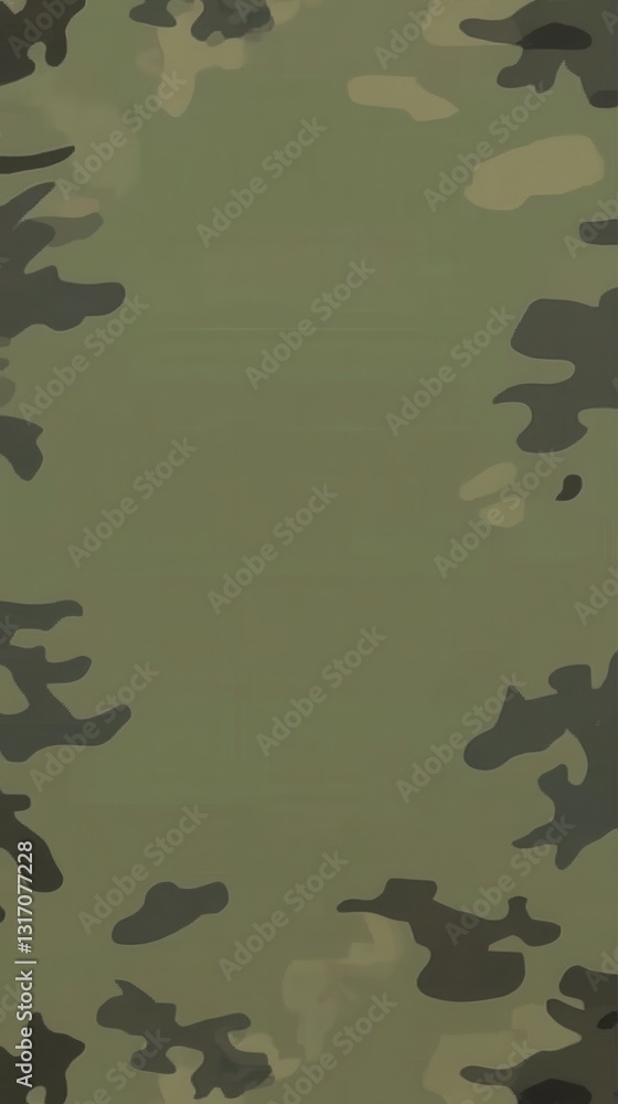 Poster camouflage pattern in shades of green and brown creating a military style background texture for des