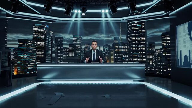 Nightly news alert highlighting urgent updates from the city skyline