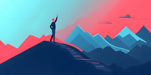 vector illustration of a mountain landscape