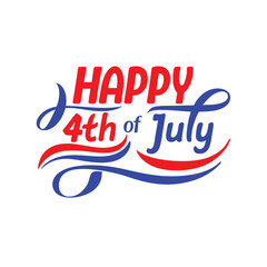 Happy 4th of July Typography and Text Vector Art Illustration for Independence Day