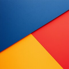 A vibrant arrangement of blue, red, and yellow textured paper, showcasing a visually appealing geometric composition.