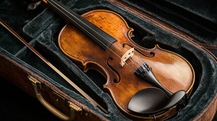 Fototapeta premium Antique Violin in Case