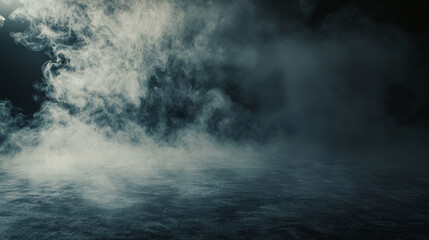Obraz premium Dark, moody scene: swirling smoke obscures a textured ground