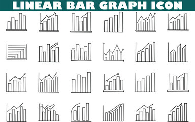 Linear Bar Graph Icons Collection of Data Visualization Charts