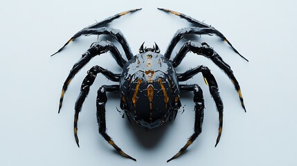 White spider black markings closeup images