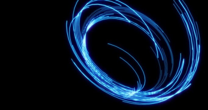 Abstract neon background. Dynamic glowing blue lines flowing. Fantastic and simple wallpaper. 3d rendered image.