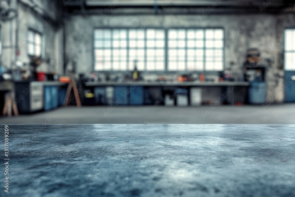 Poster concrete surface in workshop for product display or mockup template