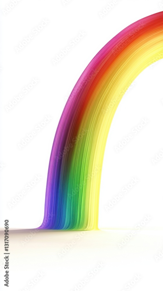 Poster abstract colorful rainbow arch on white background creating a vibrant and optimistic visual experien