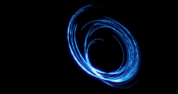 Abstract neon background. Dynamic glowing blue lines flowing. Fantastic and simple wallpaper. 3d rendered image.