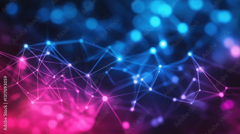 Poster abstract network of interconnected points and lines