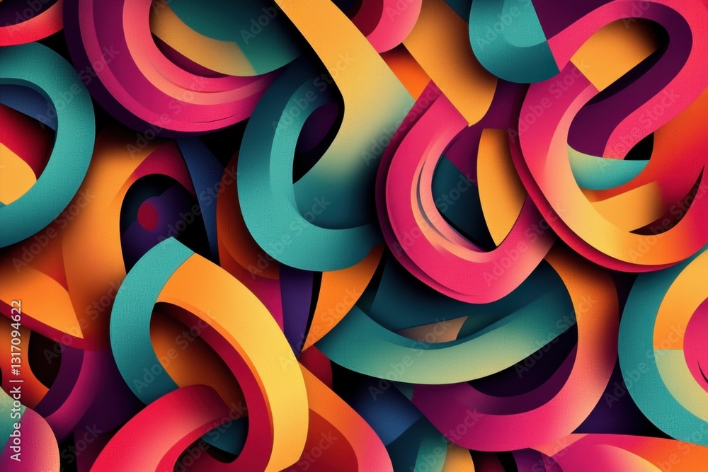 Fototapete interlocking shapes and repeating patterns in a visual representation of productivity .