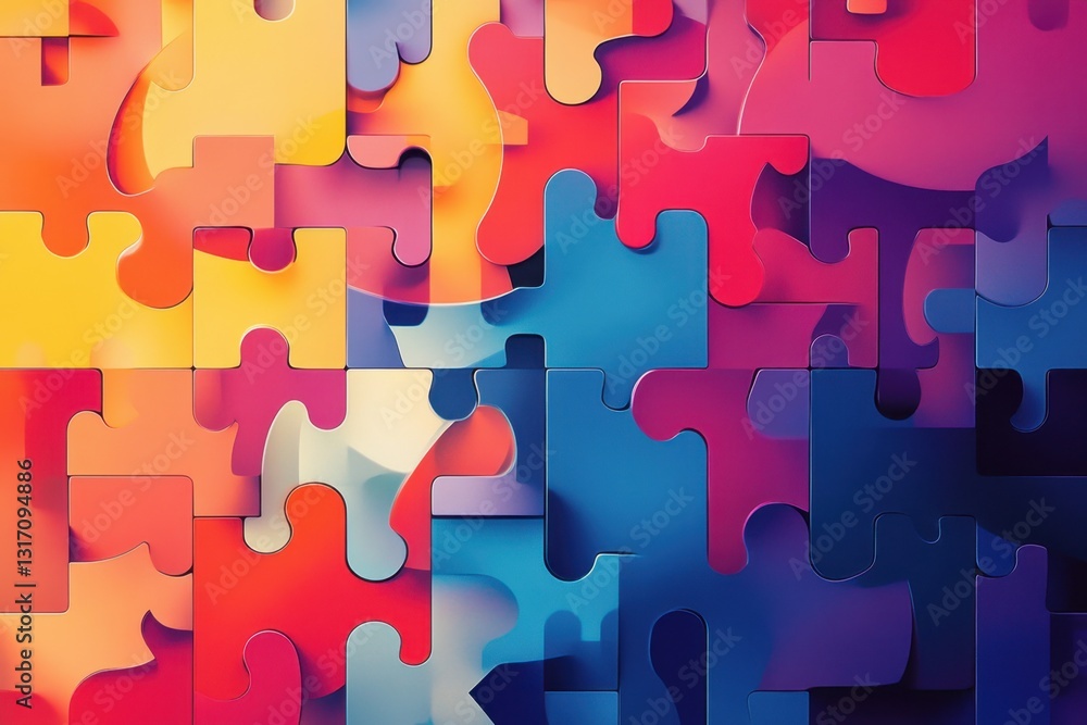 Poster interlocking shapes and repeating patterns in a visual representation of productivity .